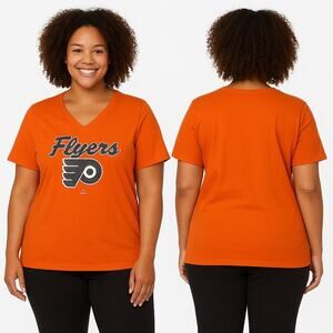 NWT Philadelphia Flyers Glitter Logo V-Neck Tee Women’s 2X